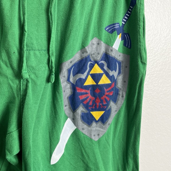 The Legend of Zelda Lounge Pants Green Size M Nintendo Hylian Shield Sword - Picture 5 of 8